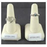 (2) STERLING SILVER RINGS 7.6 GRAMS