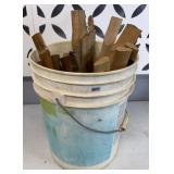 5 GALLON BUCKET OF HAMMER/AXE WOOD HANDLES