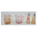 PINK DEPRESSION GLASS SALT & PEPPER & MORE