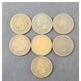 (7) INDIAN HEAD PENNIES, CLEAR DATES