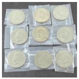 (9) UNCIRCULATED EISENHOWER DOLLARS