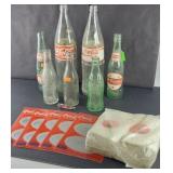 VINTAGE SODA BOTTLES , COCA COLA NAPKINS, DECALS