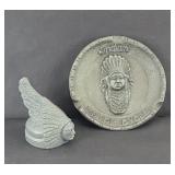 INDIAN MOTORCYCLE PAPERWEIGHT & ASH TRAY