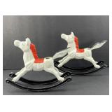 (2) CAST IRON ROCKING HORSES