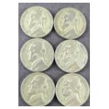 (6) WAR NICKELS 35% SILVER