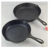 (2) CAST IRON SKILLETS: No 6 & No 8