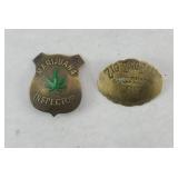 ZIG ZAG & MARIJUANA INSPECTOR BADGES