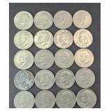 (20) EISENHOWER DOLLARS, MIXED DATES