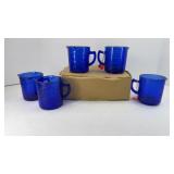 (5) COBALT BLUE MEASURING CUPS