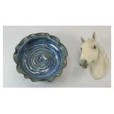 LEFTON HORSE AND POTTERY BOWL