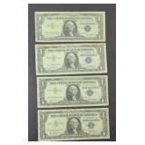 (4) $1 SILVER CERTIFICATES, 1957