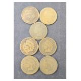 (7) INDIAN HEAD PENNIES, CLEAR DATES