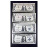 (4) $1 DOLLAR SILVER CERTIFICATES (2) 1935, (2) 19