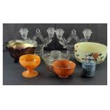 MULBERRY CARNIVAL BOWL AND ASSORTED DISHES