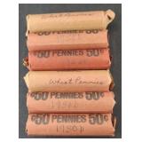 (300) WHEAT PENNIES, 1950s