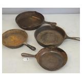 (4) CAST IRON SKILLETS