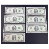 (7) UNCIRCULATED $2 BILLS CONSECUTIVE SERIAL NUM