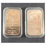 (2) COPPER BARS .999 FINE