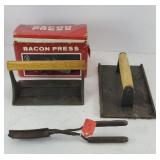 BACON PRESS, ANTIQUE HAIR CURLER & MORE