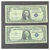 (2) $1 SILVER CERTIFICATES, 1957,1935,