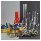 OIL LAMP CHIMNEYS & PARTS