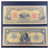 (2) AMERICAN HISTORY FANTASY GOLD FOIL BILLS