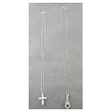 (2) STERLING SILVER NECKLACES 8 GRAMS