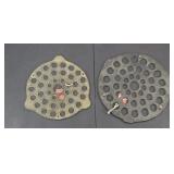 (2) CAST IRON TRIVETS, UNMARKED