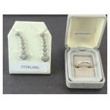 STERLING SILVER BRACELET AND EARRINGS 7.9 GRAMS