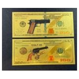 (2) 2ND AMENDMENT FANTASY GOLD FOIL BILLS