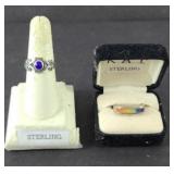 (2) STERLING SILVER RINGS 7.6  GRAMS