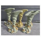 VINTAGE VASES W/ GOLD TRIM