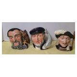(3) TOBY MUGS CAPT AHAB, MERLIN, ARAMIS