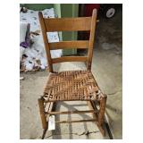 ANTIQUE RUSH BOTTOM ROCKING CHAIR