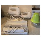 (2) MIXERS, ELECTRIC KNIFE, & FOOD CHOPPER