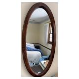 OVAL MIRROR W/ WOOD FRAME