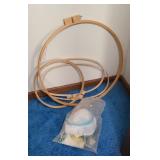 EMBROIDERY HOOPS, LARGEST IS 22 1/2 INCHES DIAM