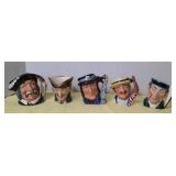 (5) MINIATURE TOBY MUGS