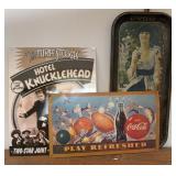 METAL SIGNS & TRAY