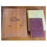 VINTAGE BIBLE IN WOOD BOX, MORE