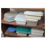 STORAGE CONTAINERS, SOME TUPPERWARE