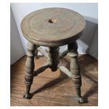 PIANO STOOL BASE, GLASS & GLASS CLAW FEET