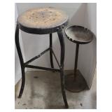 VINTAGE STOOL & ASHTRAY