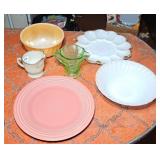 FIESTA PLATE, FIRE KING & ANCHOR HOCKING DISHES
