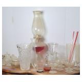 LEAD CRYSTAL VASE, OIL LAMP, GLASSWARE
