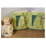 (2) DEER PLANTER & ANGEL PLANTER