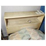 MID CENTURY TWIN? BED FRAME W/ BEDDING