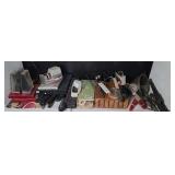 RED HANDLED & OTHER KITCHEN UTENSILS