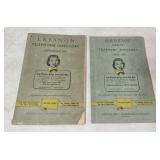 (2) 1950s TELEPHONE DIRECTORY LEBANON & SHERIDAN