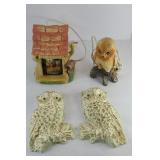 (2) CHALKWARE OWLS & OWL DECOR